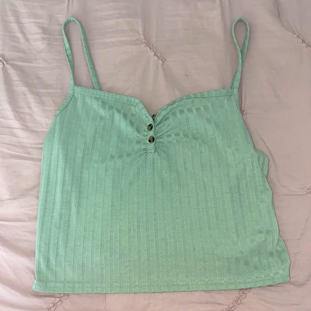 Cropped Light Green Tank Top